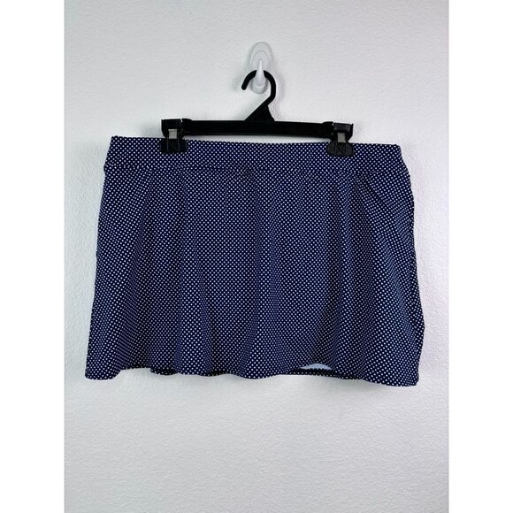 Lands' End women's 18 navy white dot swim skirt bottoms modest full coverage - Picture 1 of 5